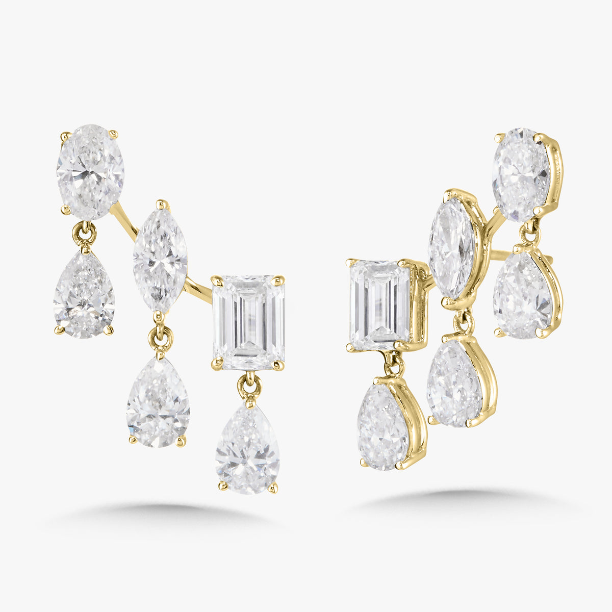 McKinsey Multi Mixed Shape Diamond Dangle Ear Climbers