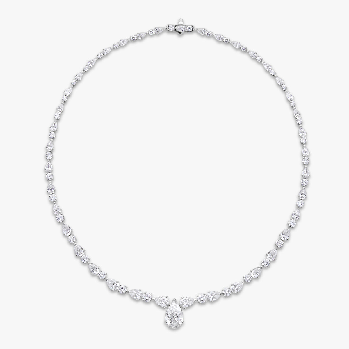 Melrose Pear & Round Diamond Necklace 19.81 ctw