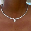 Melrose Pear & Round Diamond Necklace 19.81 ctw