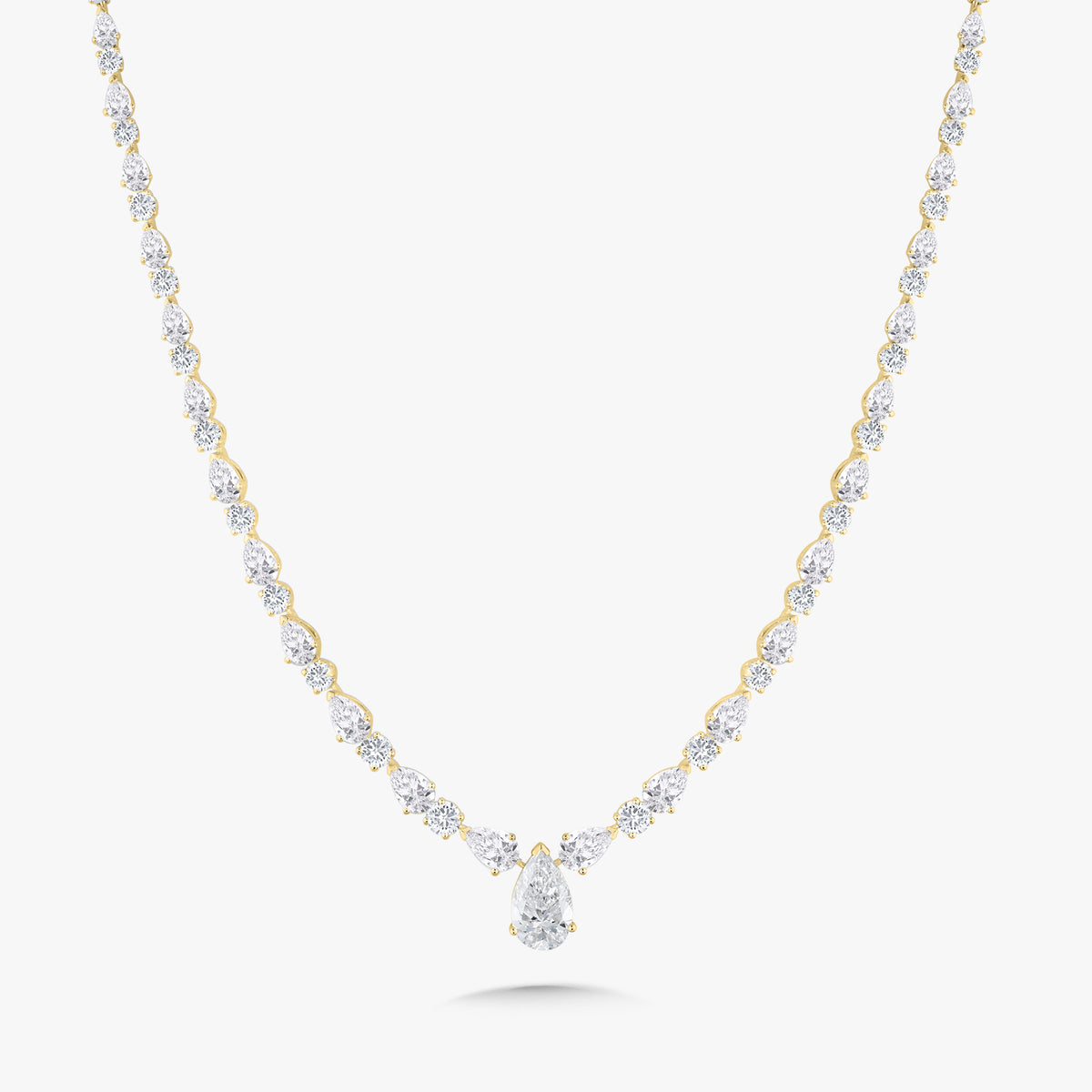 Melrose Pear & Round Diamond Necklace 19.81 ctw