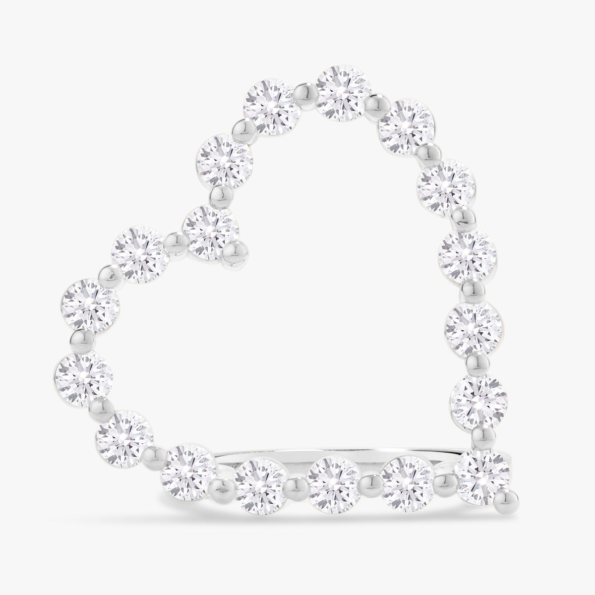 Midi Charlie Cloud® Floating Diamond Heart Ring 2.16 ctw