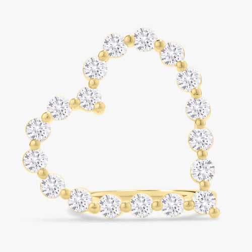 Midi Charlie Cloud® Floating Diamond Heart Ring 2.16 ctw