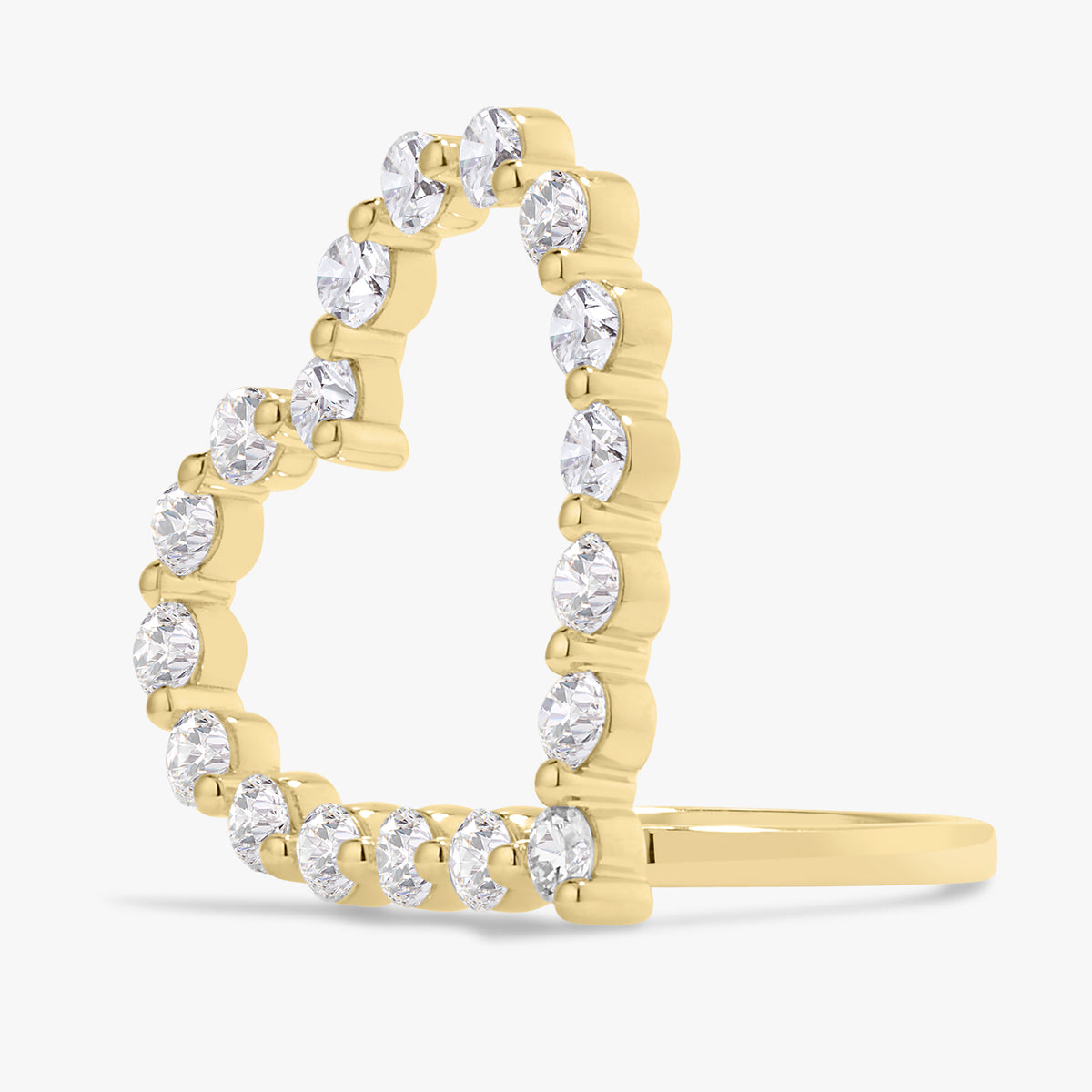 Midi Charlie Cloud® Floating Diamond Heart Ring 2.16 ctw