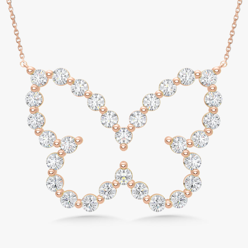 Midi Charlie Cloud® Floating Diamond Butterfly Necklace 3.60 ctw
