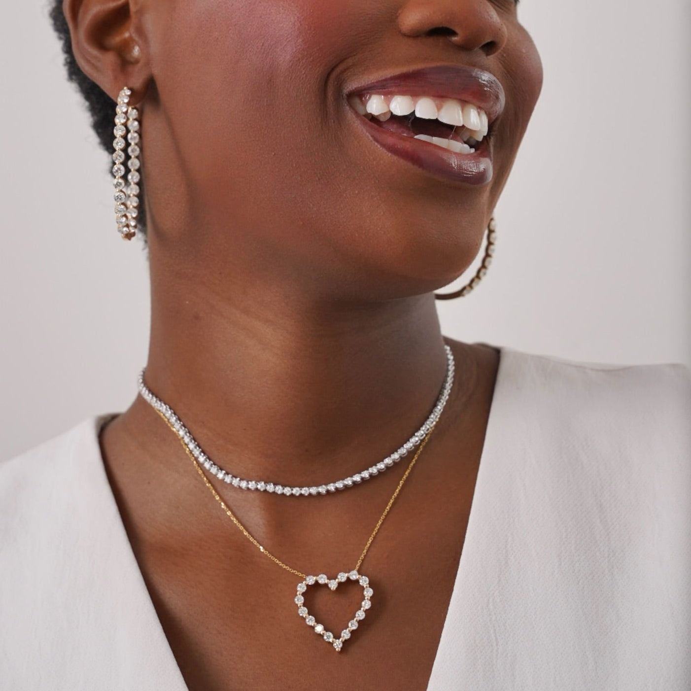 Midi Charlie Floating Diamond Heart Necklace 2.16 ctw | RW Fine