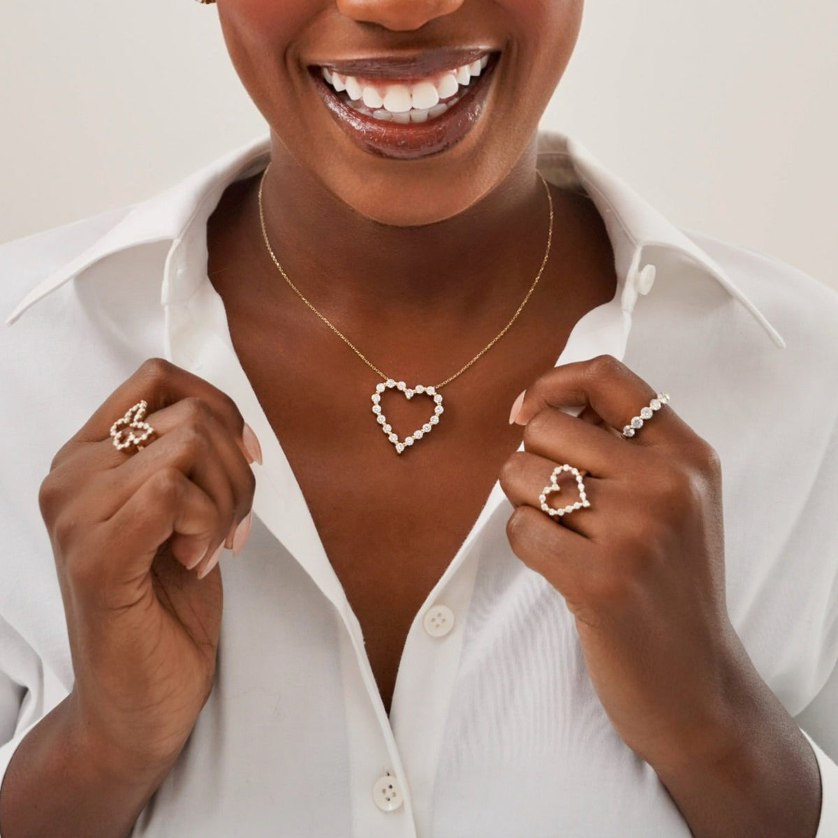 Midi Charlie Cloud® Floating Diamond Heart Necklace