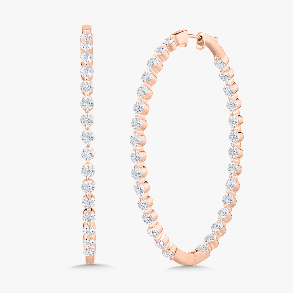 Midi Charlie Cloud® Double Sided Eternity Diamond Hoop Earrings 6.89 ctw