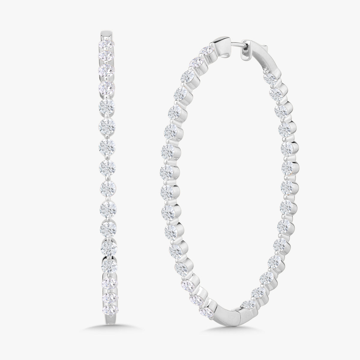 Midi Charlie Cloud® Double Sided Eternity Diamond Hoop Earrings 6.89 ctw