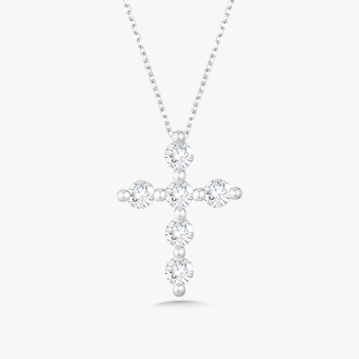 Midi Charlie Cloud® Floating Diamond Cross Necklace 0.72 ctw