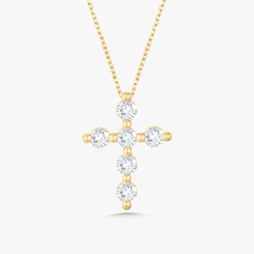 Midi Charlie Cloud® Floating Diamond Cross Necklace 0.72 ctw