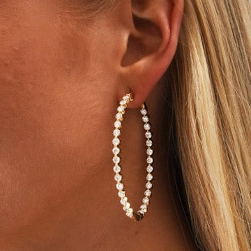 Midi Charlie Cloud® Double Sided Eternity Diamond Hoop Earrings