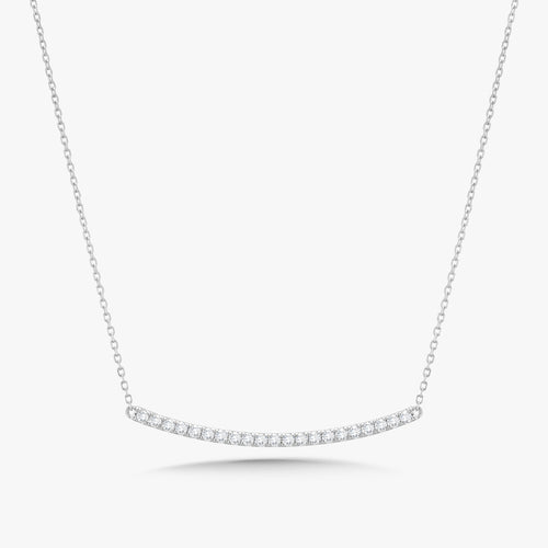 Mila Dainty Curved Diamond Bar Necklace