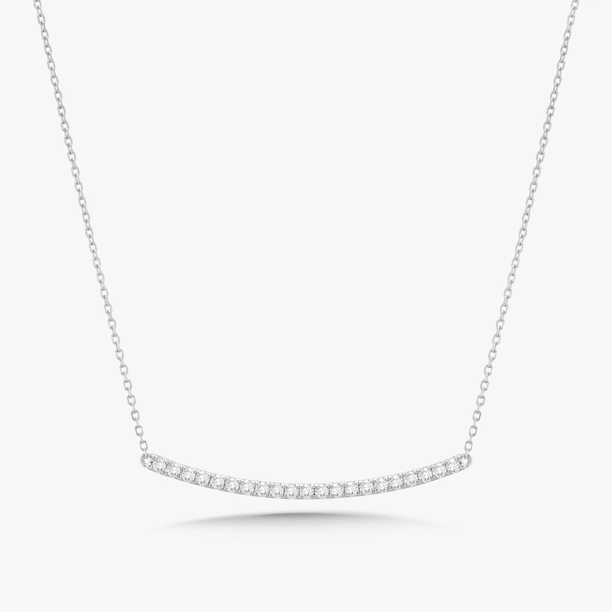 Mila Dainty Curved Diamond Bar Necklace