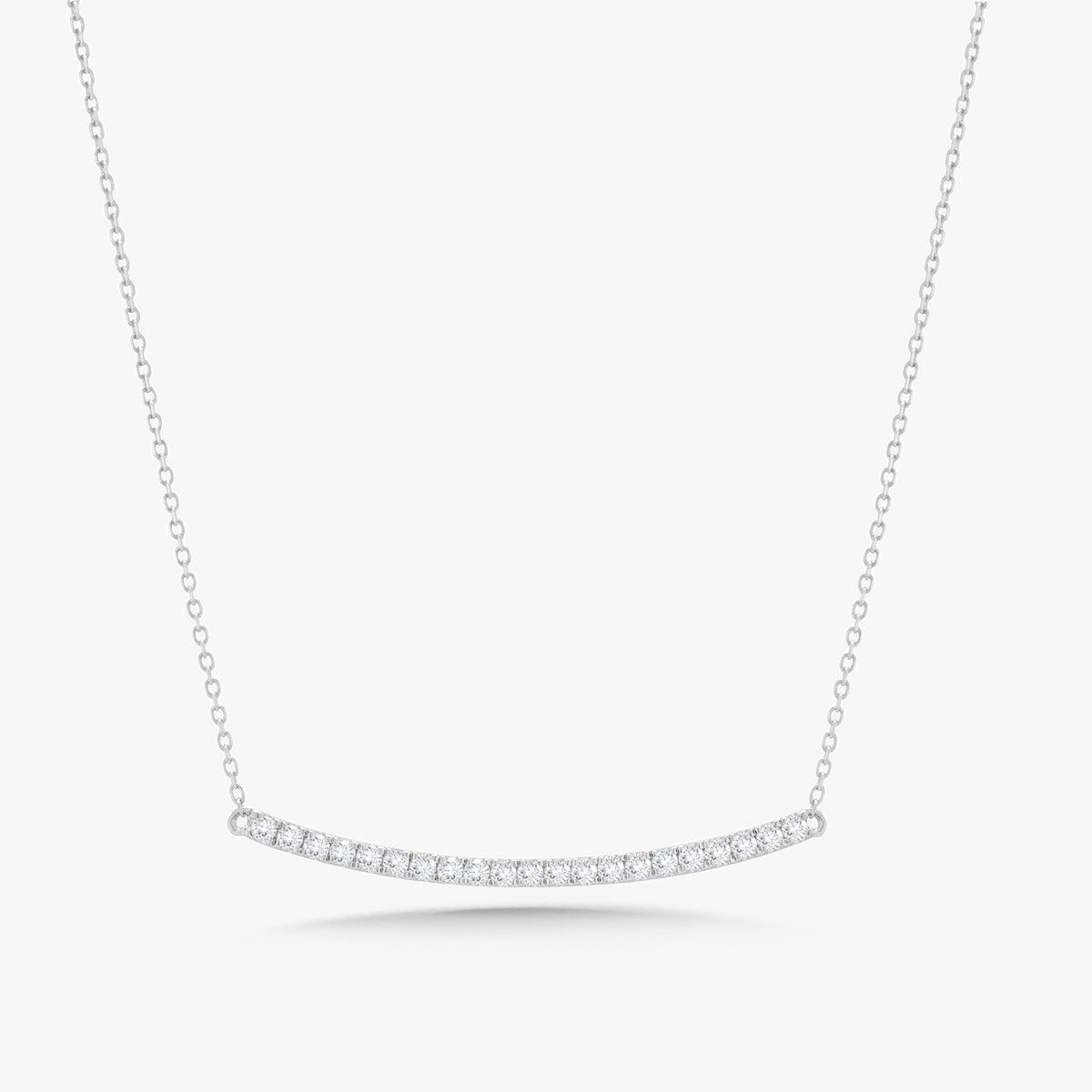 Mila Dainty Curved Diamond Bar Necklace