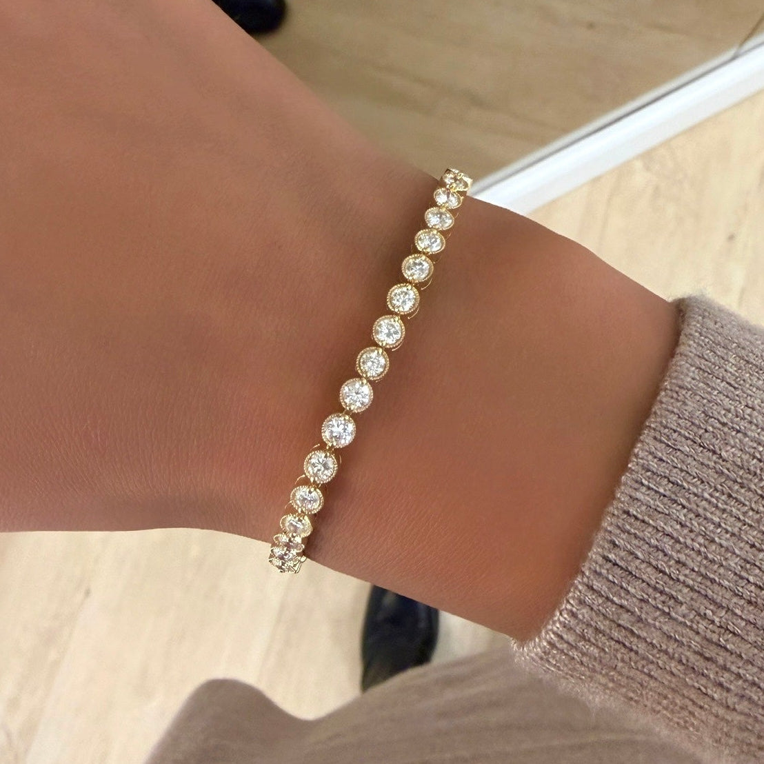 Milgrain Tennis Bracelet 5 ctw