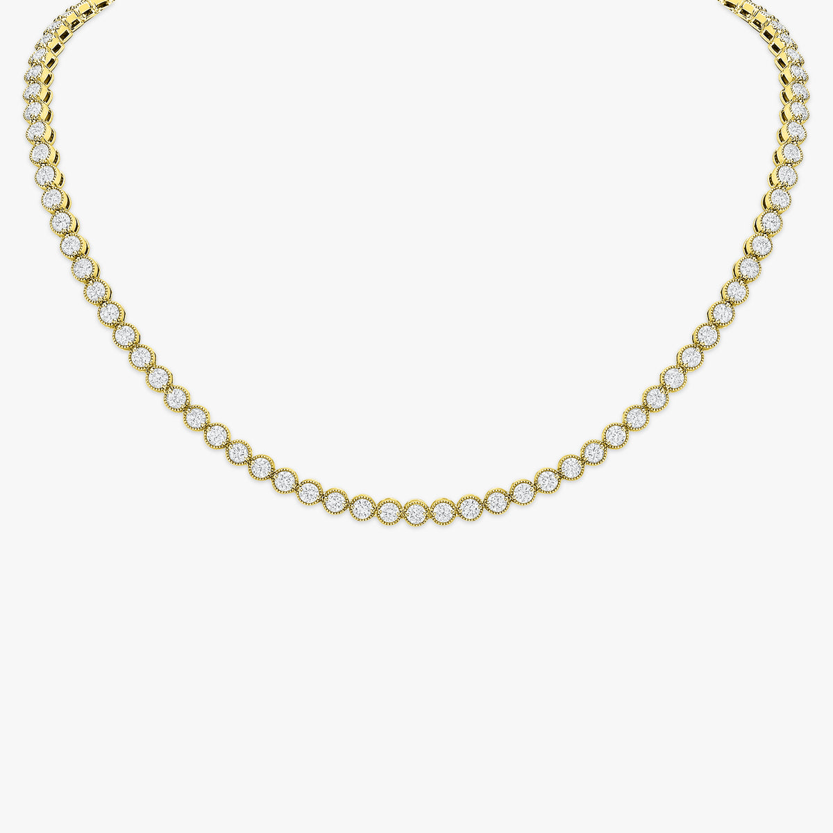 Milgrain Tennis Necklace 12.61 ctw