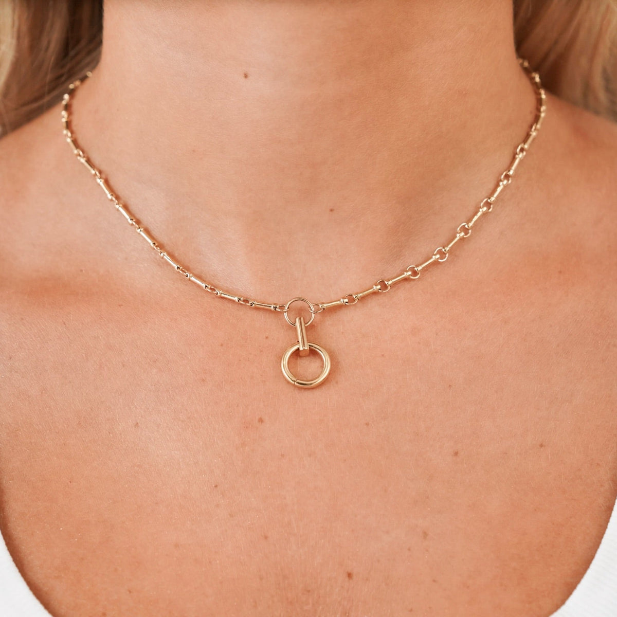 Mini Alternating Bar Chain with Lariat Drop
