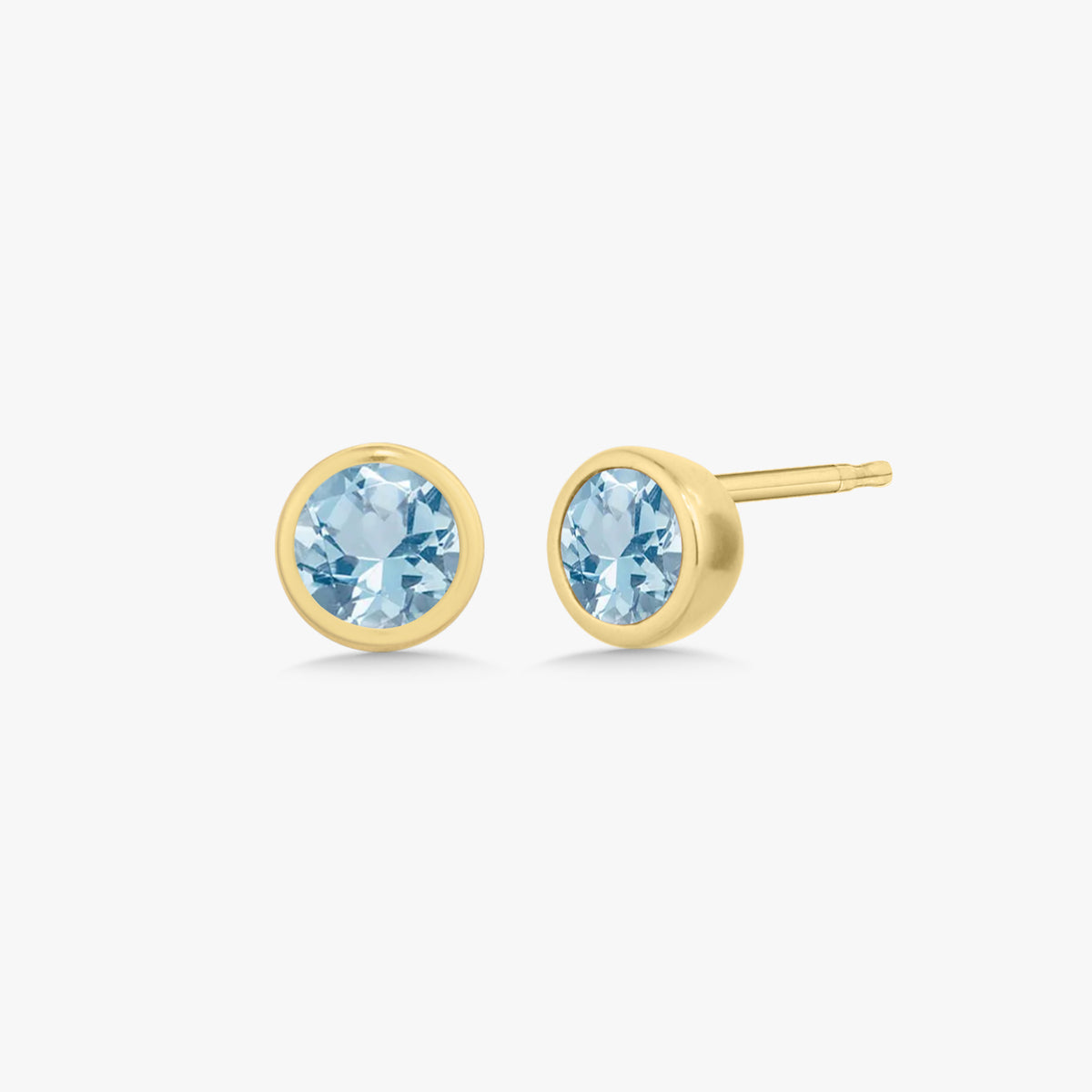 Mini Bezel Birthstone Stud Earrings