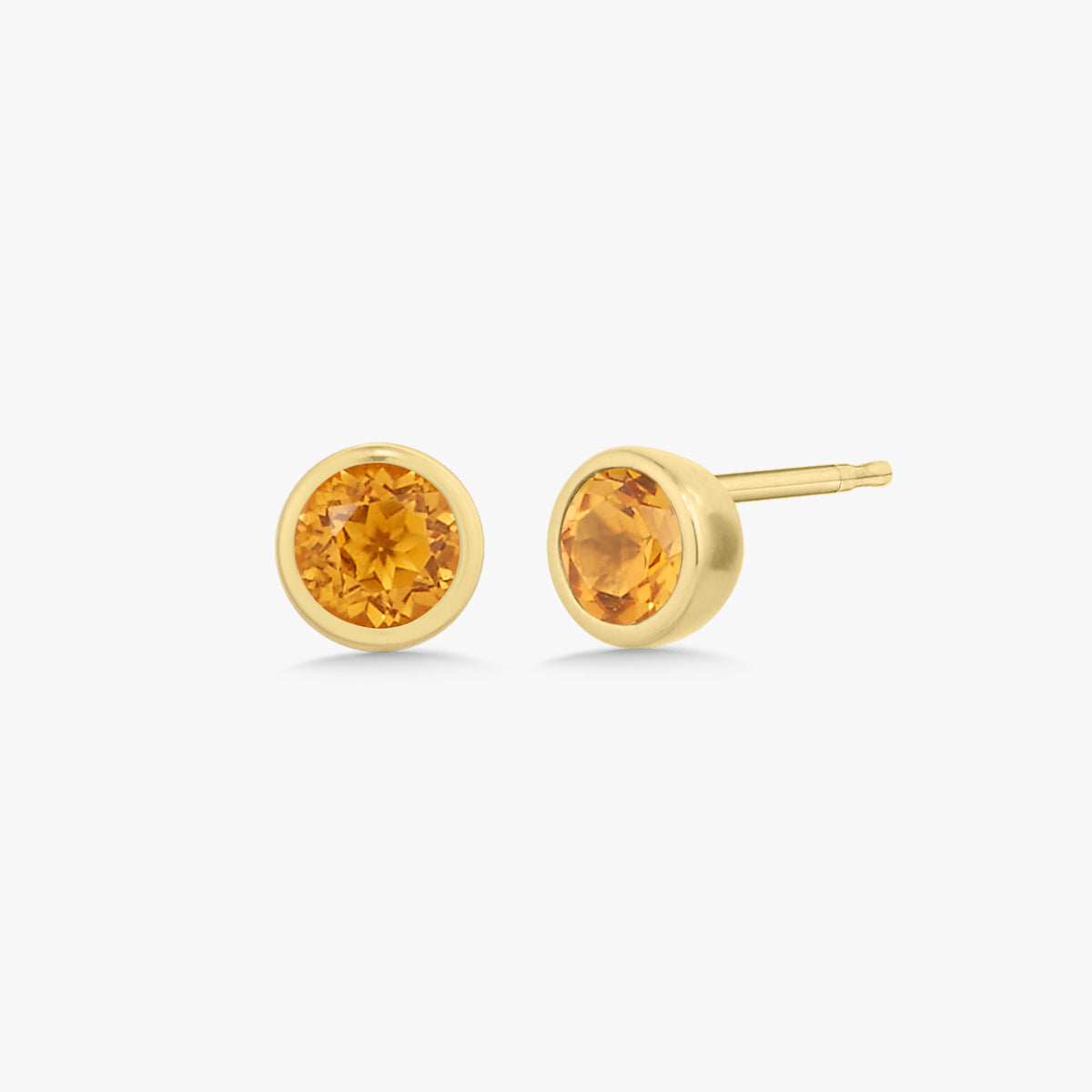 Mini Bezel Birthstone Stud Earrings