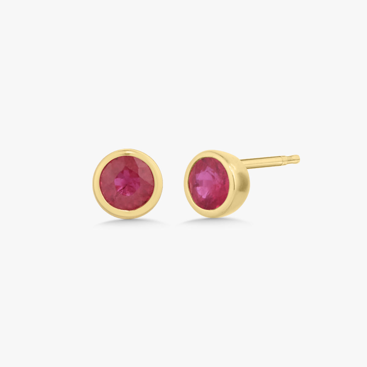 Mini Bezel Birthstone Stud Earrings