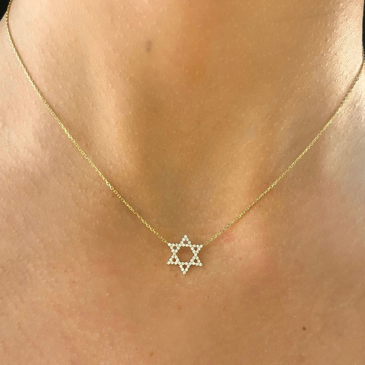 Mini Charlie Cloud® Floating Star of David Diamond Necklace 0.12 ctw
