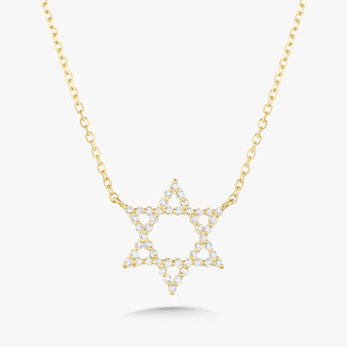 Mini Charlie Cloud® Floating Star of David Diamond Necklace 0.12 ctw