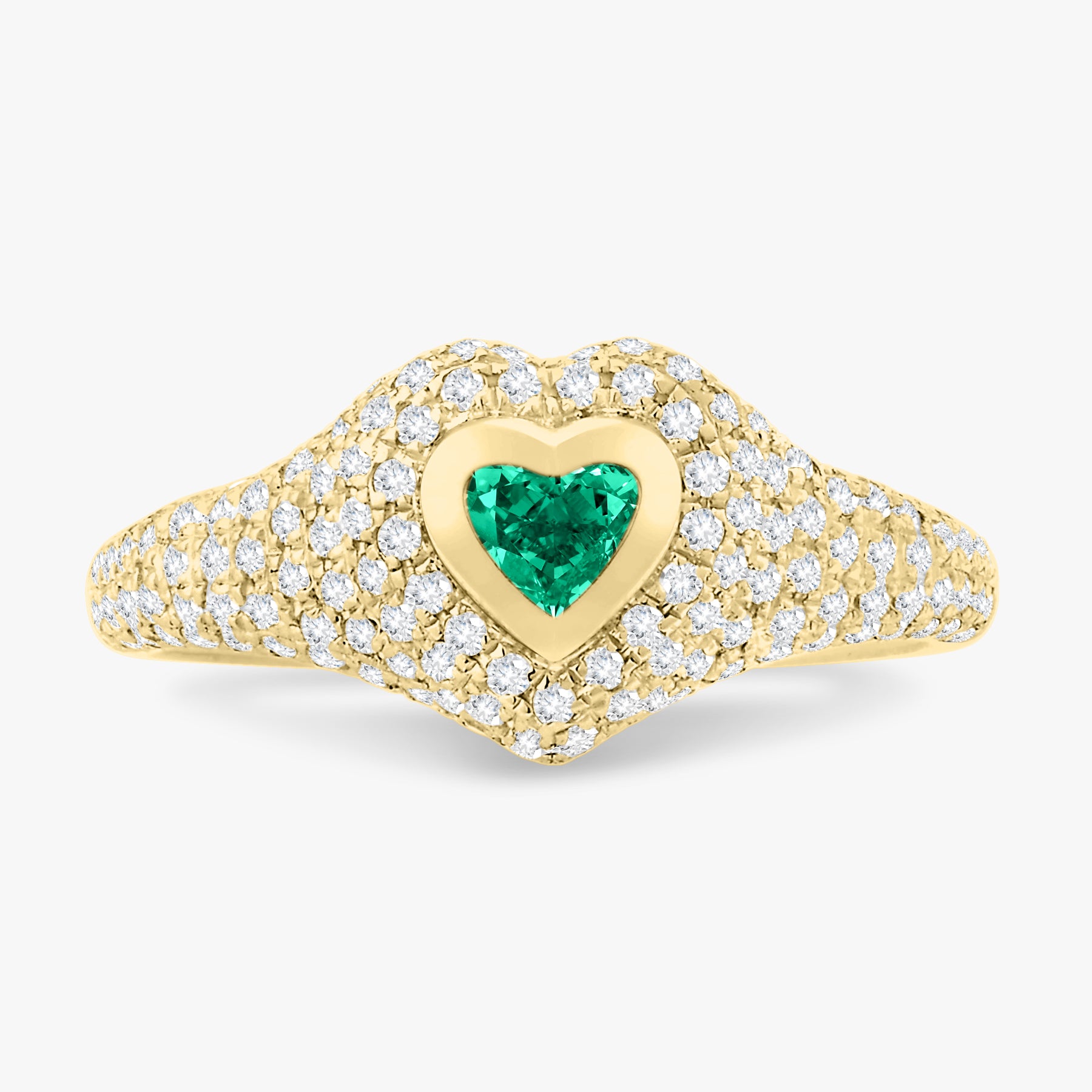 Mini Heart Pave Diamond Signet Ring 0.50 ctw – RWFJ