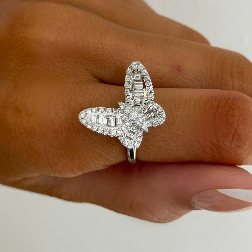 Mini Ophelia Single Baguette Butterfly Ring – RWFJ