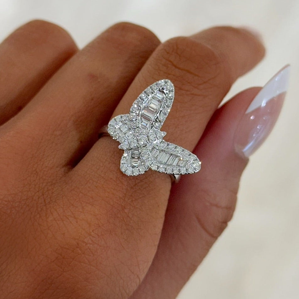 Mini Ophelia Single Baguette Butterfly Ring – RWFJ