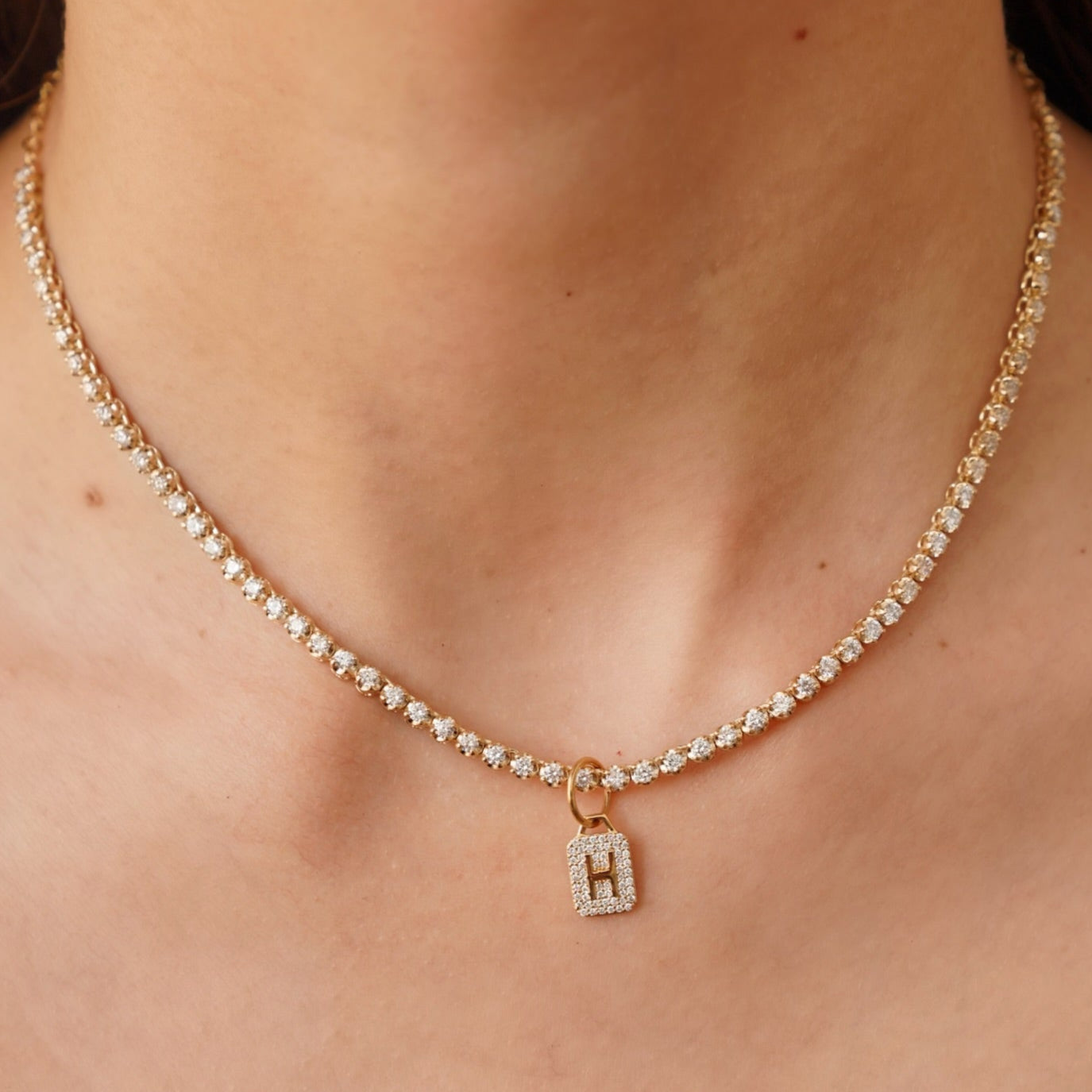 Mini Pave Diamond Initial Charm – RWFJ