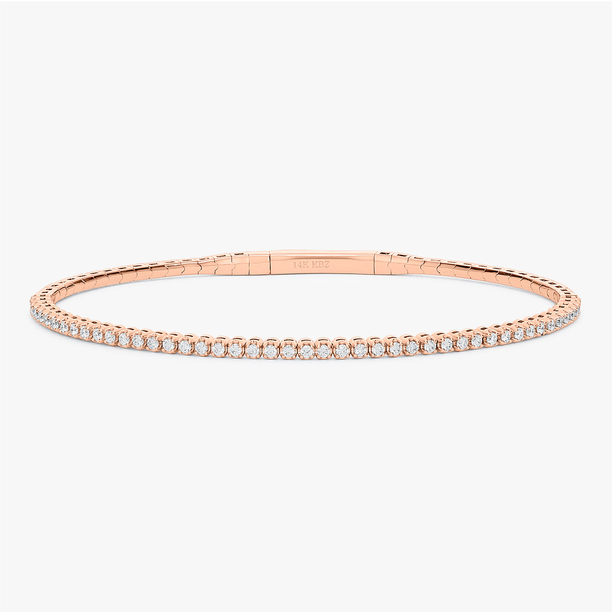 Mini Scalloped Diamond Flex Bangle Bracelet 0.50 ctw