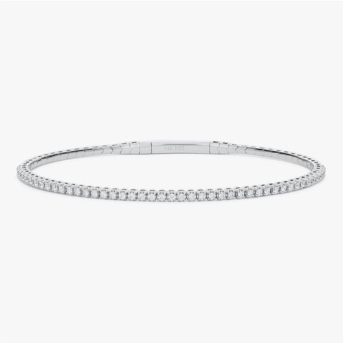 Mini Scalloped Diamond Flex Bangle Bracelet 0.50 ctw