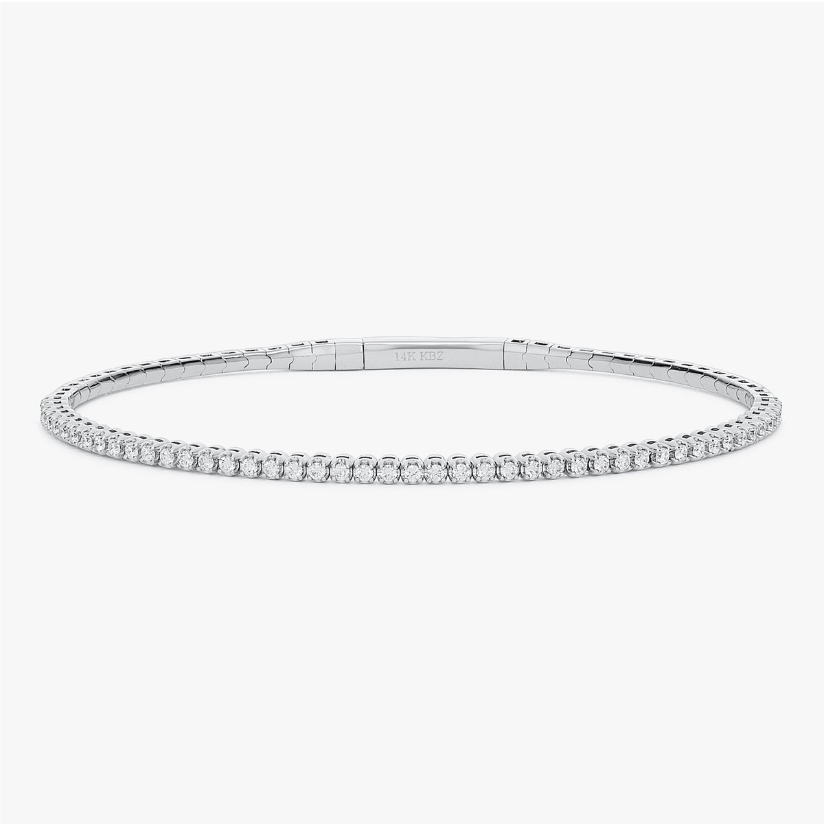 Mini Scalloped Diamond Flex Bangle Bracelet 0.50 ctw