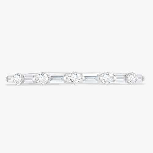 Mini Vadella Baguette & Round Diamond Band 0.15 ctw