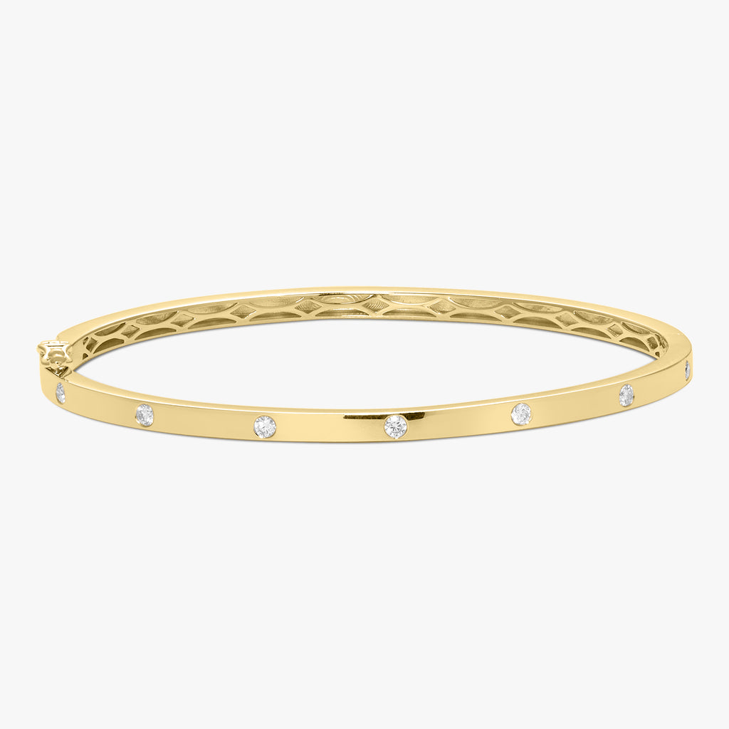 Mini Amour Gold and Diamond Station Bangle – RWFJ