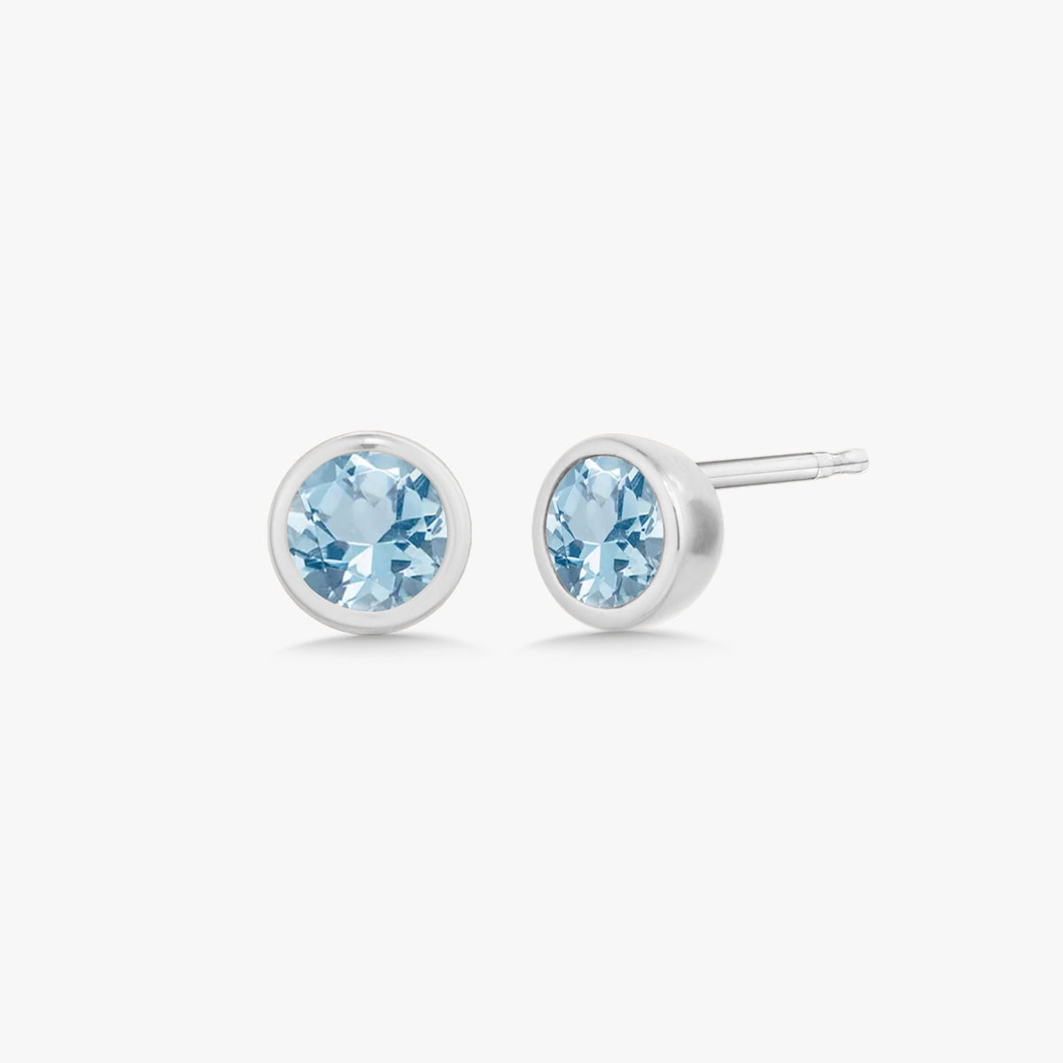 Mini Bezel Birthstone Stud Earrings