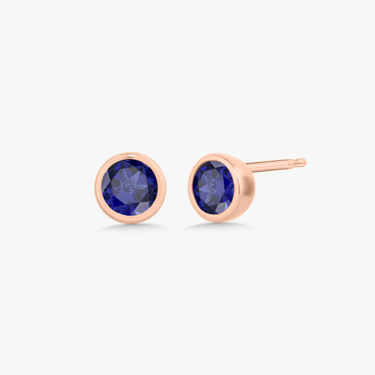 Mini Bezel Birthstone Stud Earrings
