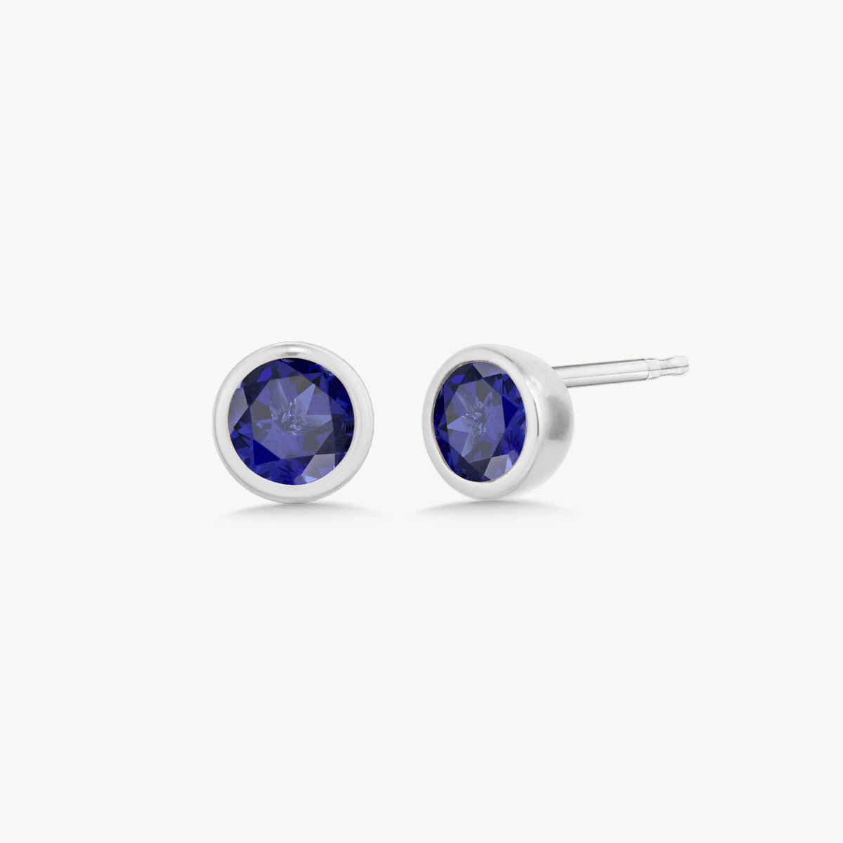 Mini Bezel Birthstone Stud Earrings
