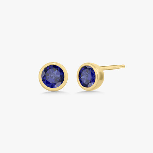 Mini Bezel Birthstone Stud Earrings