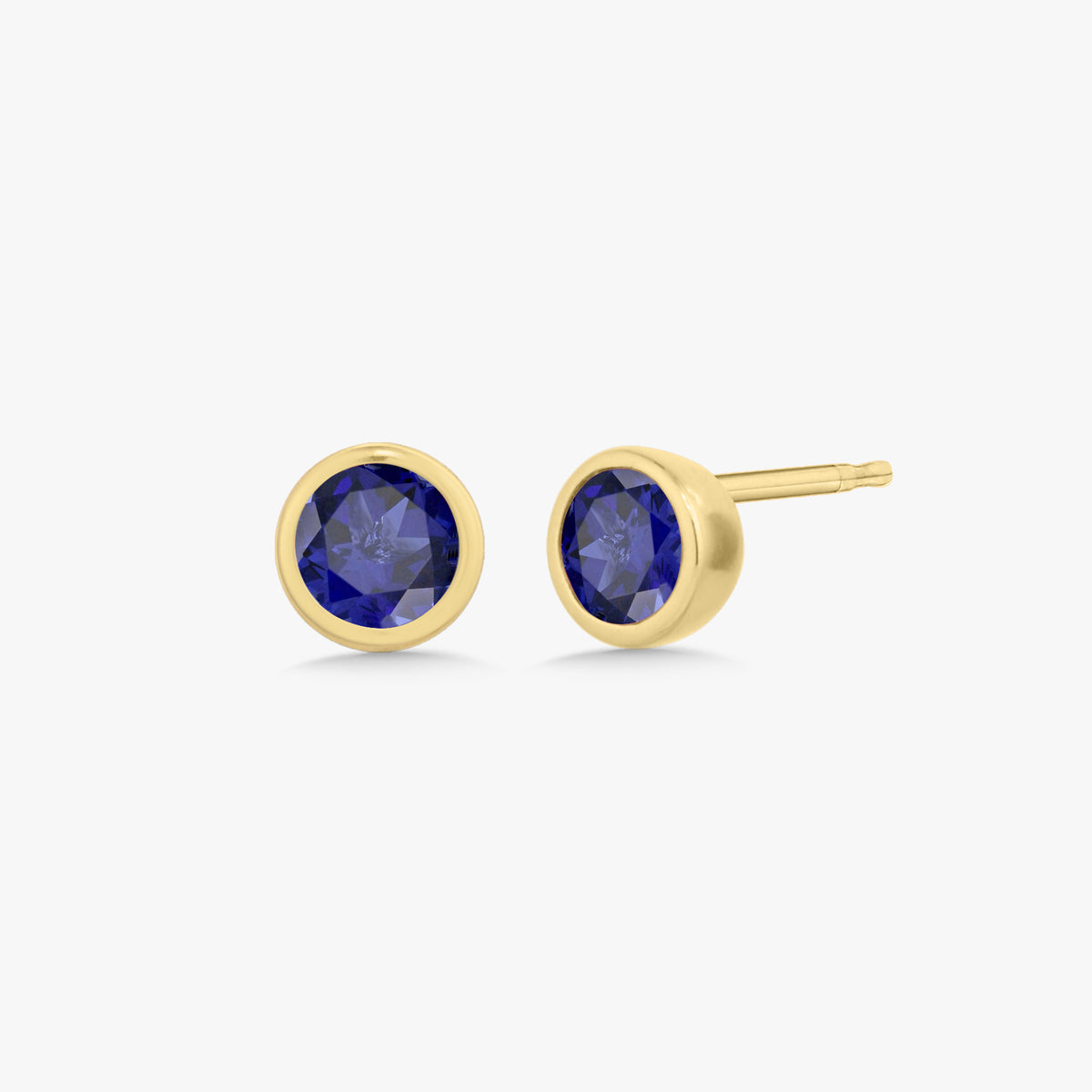 Mini Bezel Birthstone Stud Earrings