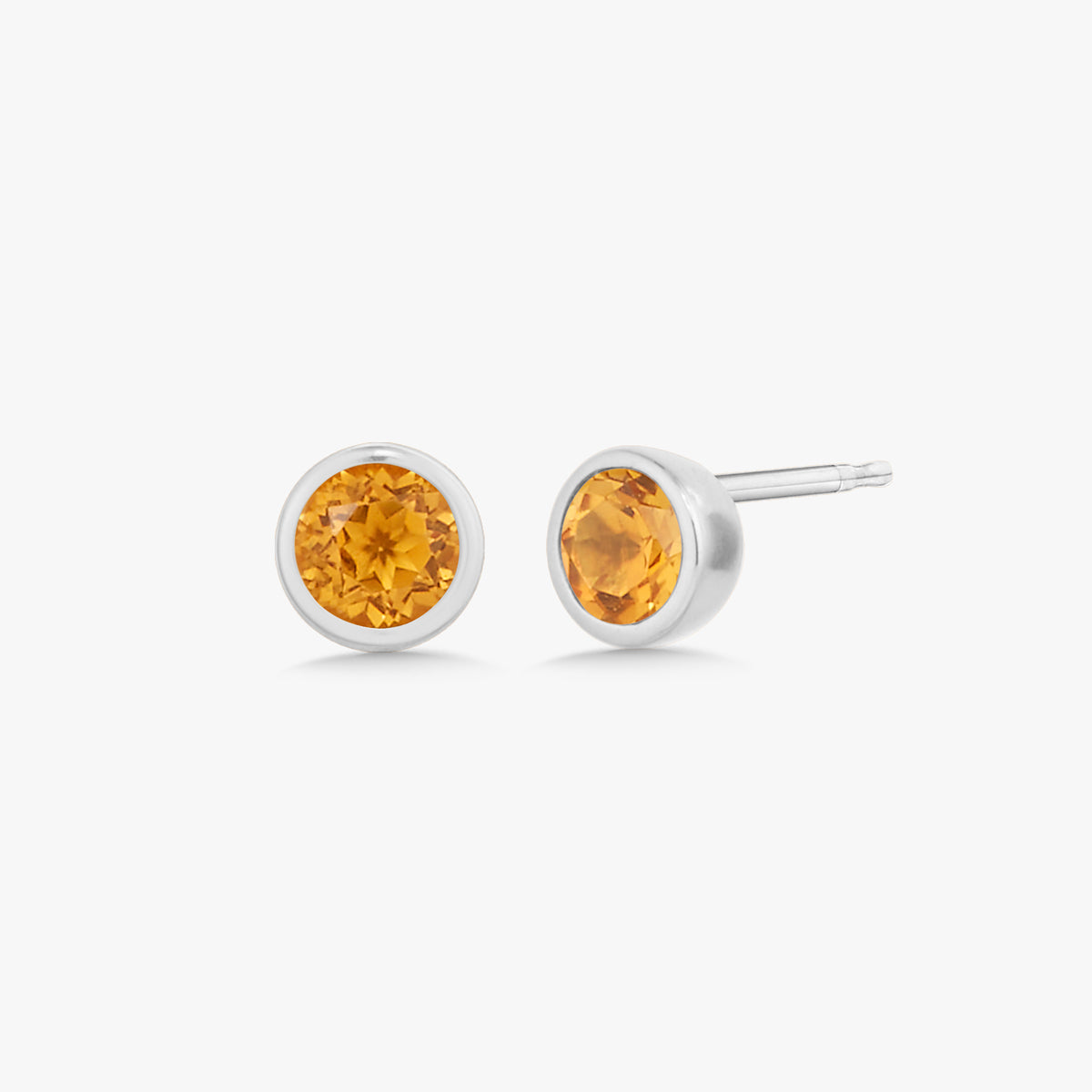 Mini Bezel Birthstone Stud Earrings
