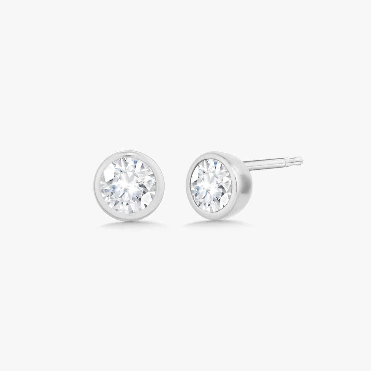 Mini Bezel Birthstone Stud Earrings