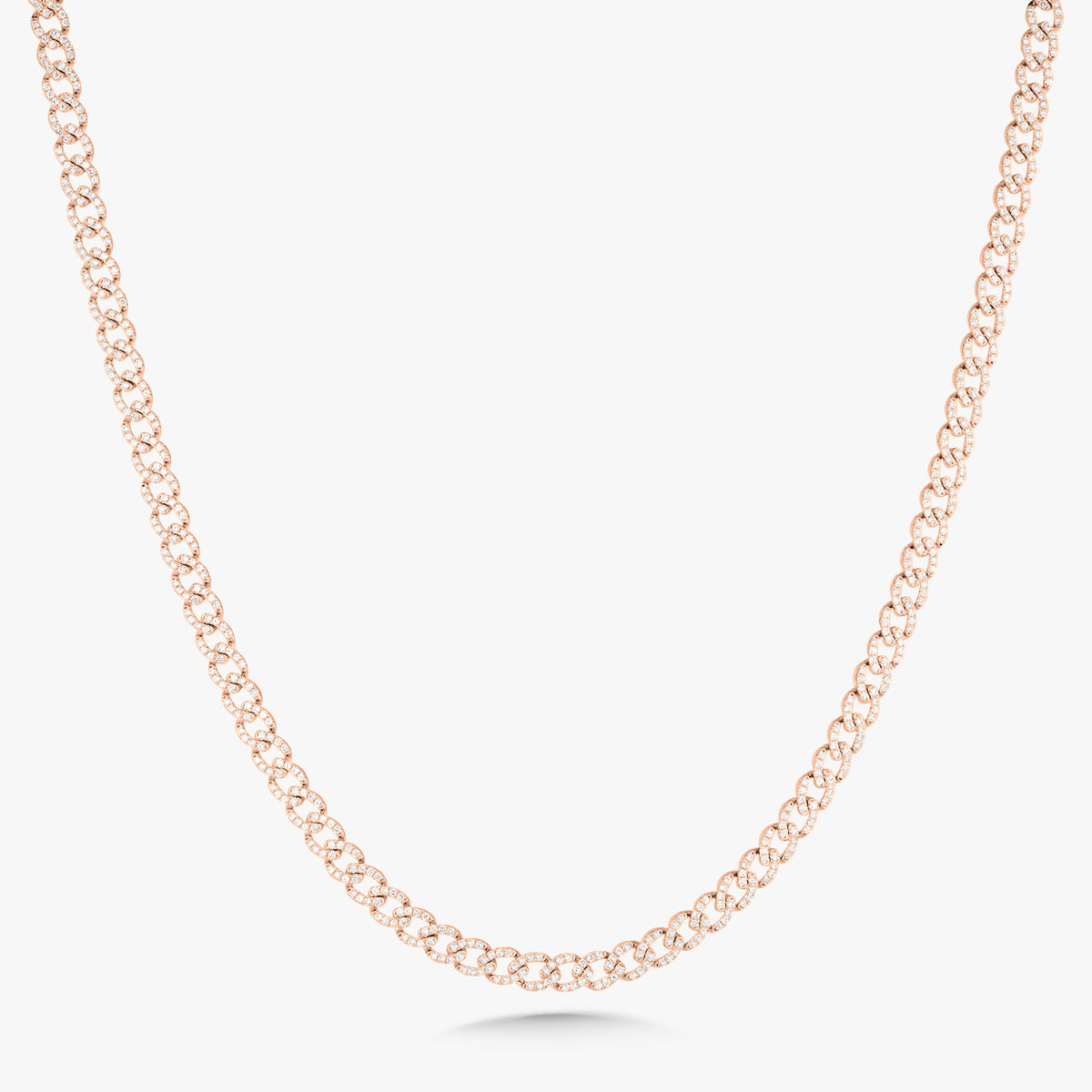 Mini Gia Curb Link Pave Diamond Necklace 4.50 ctw