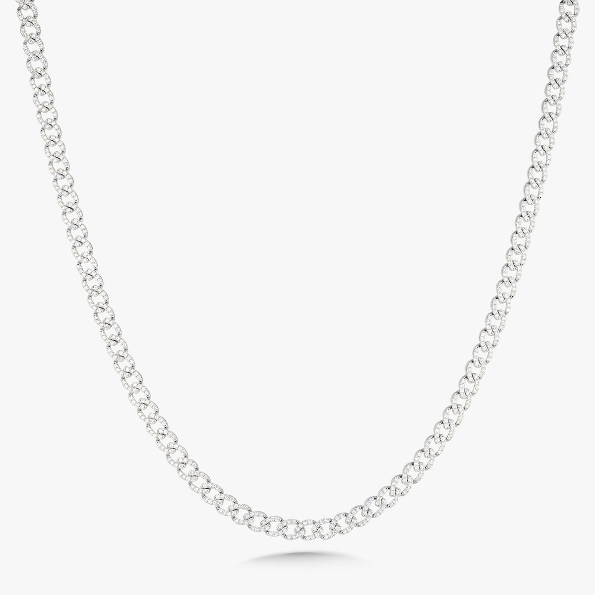 Mini Gia Curb Link Pave Diamond Necklace 4.50 ctw