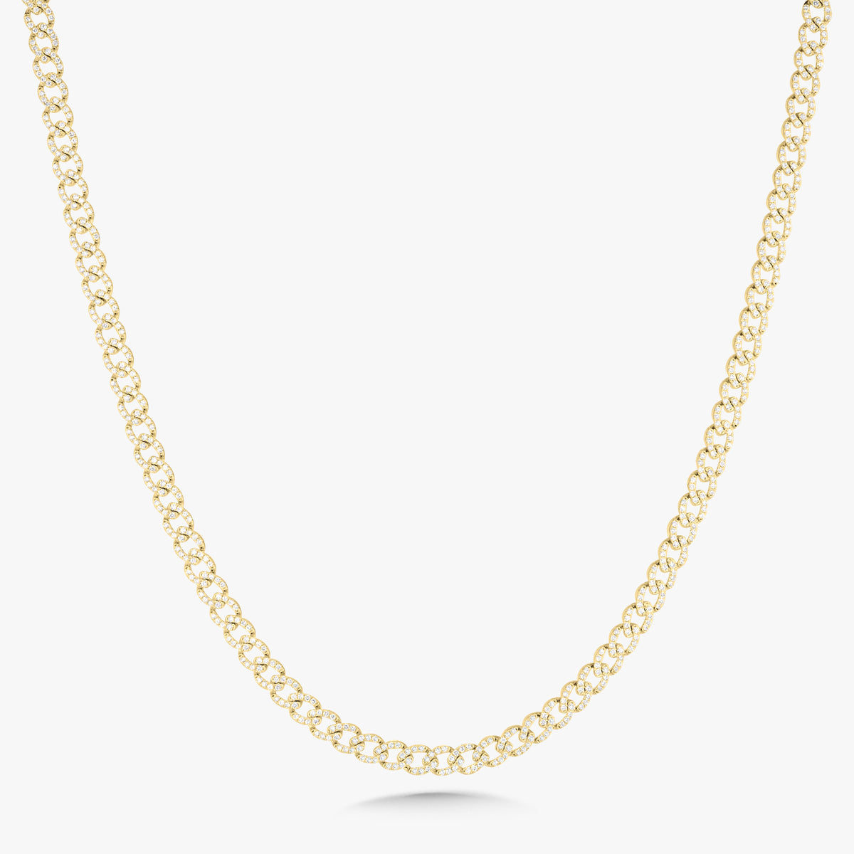 Mini Gia Curb Link Pave Diamond Necklace 4.50 ctw