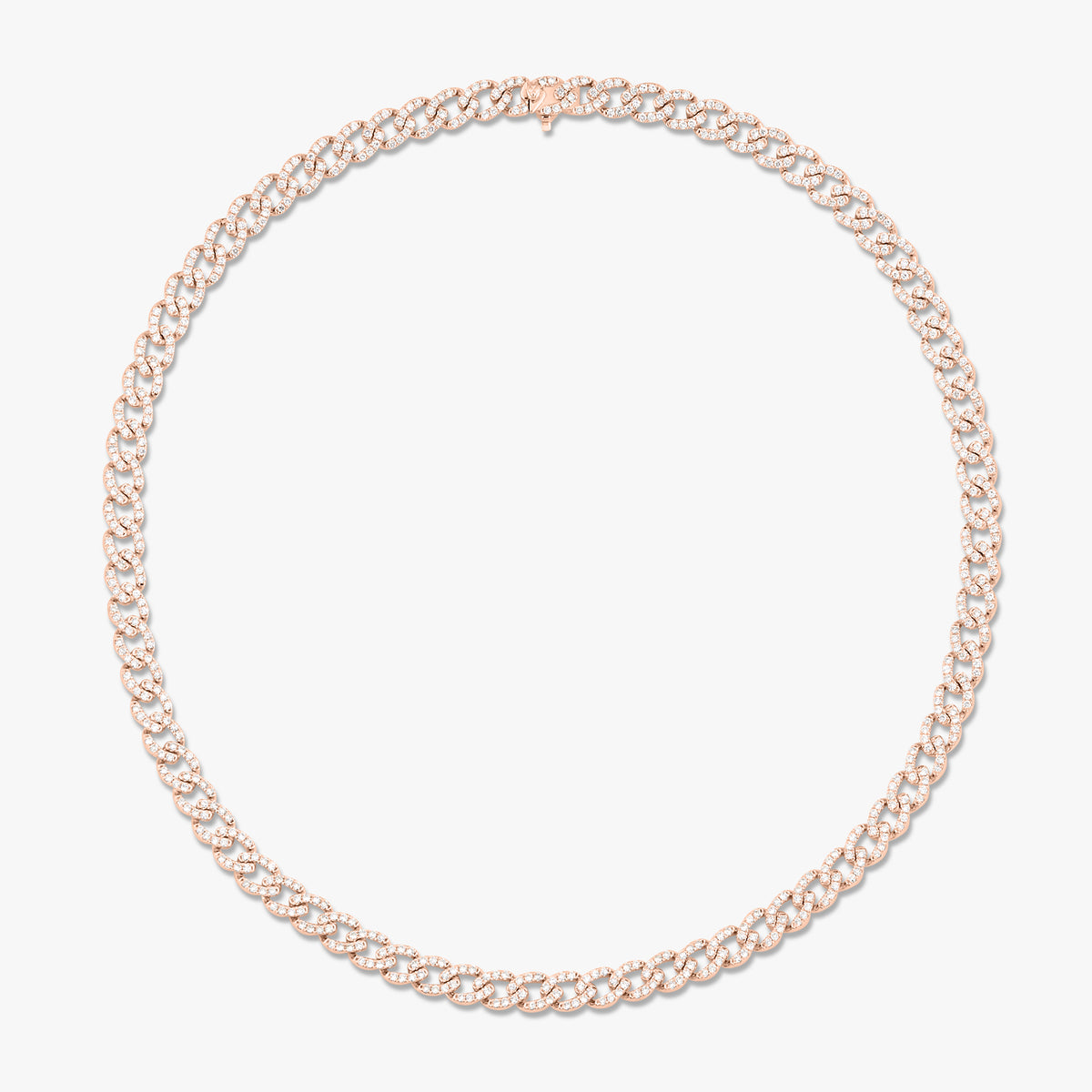 Mini Gia Curb Link Pave Diamond Necklace 4.50 ctw
