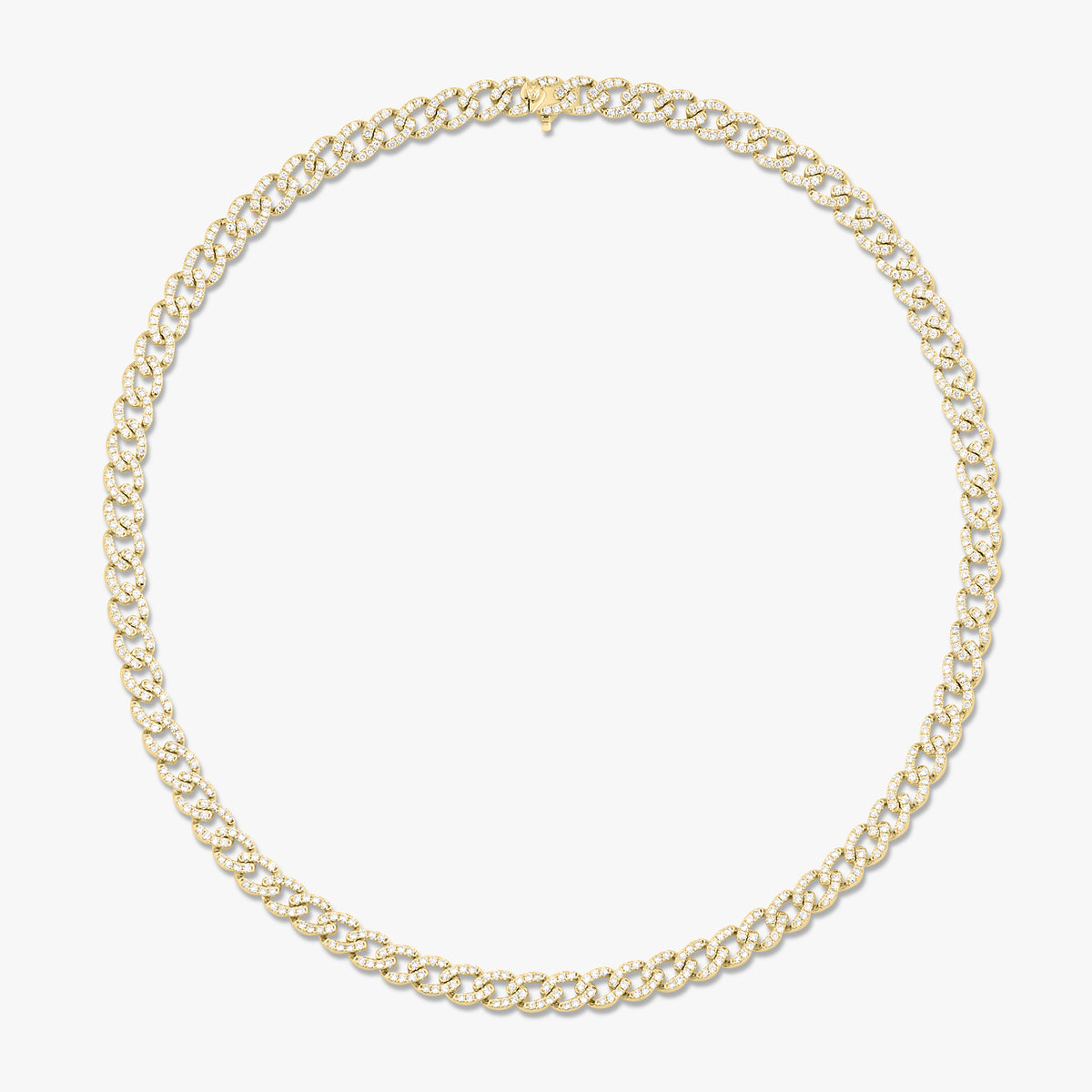 Mini Gia Curb Link Pave Diamond Necklace 4.50 ctw – RWFJ