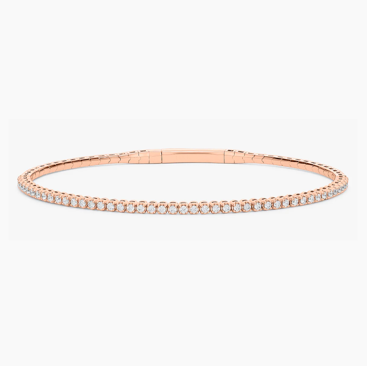 Mini Scalloped Diamond Flex Bangle Bracelet 0.50 ctw