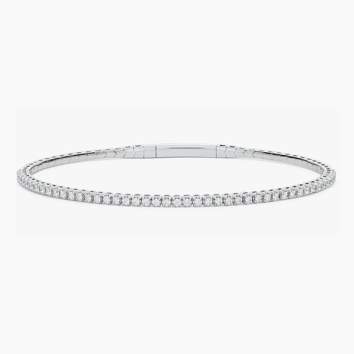 Mini Scalloped Diamond Flex Bangle Bracelet 0.50 ctw