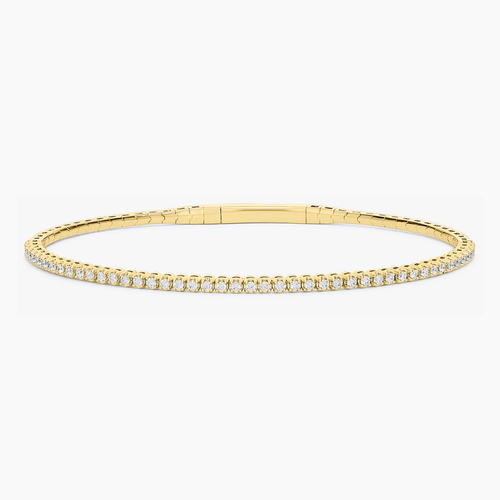 Mini Scalloped Diamond Flex Bangle Bracelet 0.50 ctw